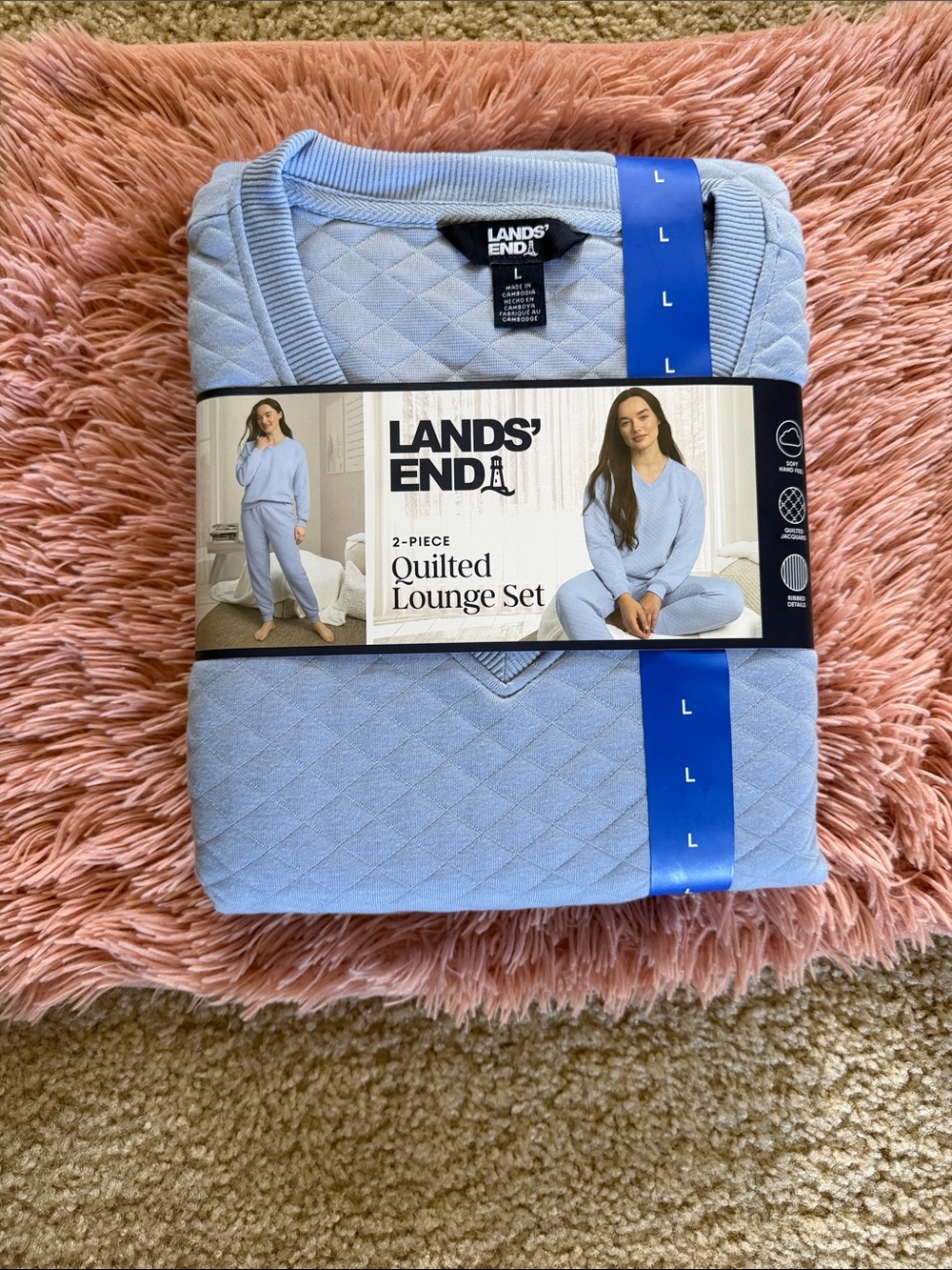Lands' End Quilted Lounge Set - Blue